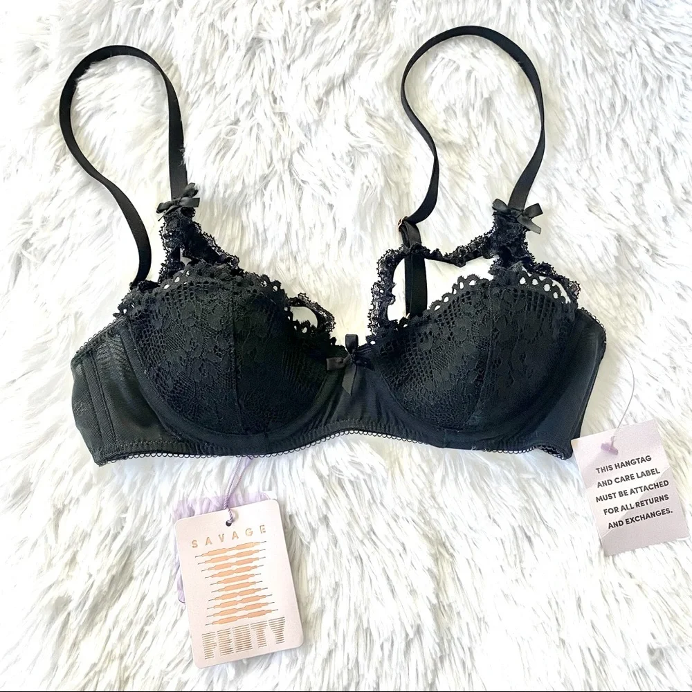 SXF Black Iridescent Lace Caged Bra - Picture 5 of 7